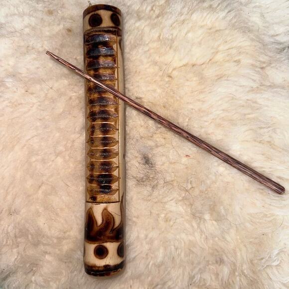 NIP Mini Bamboo Guiro Hand Percussion Instrument - Picture 2 of 3